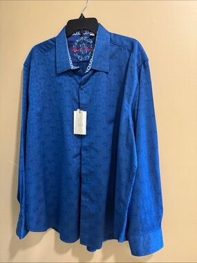 Robert Graham 3XL Blue Long-Sleeve Dress Shirt NWT